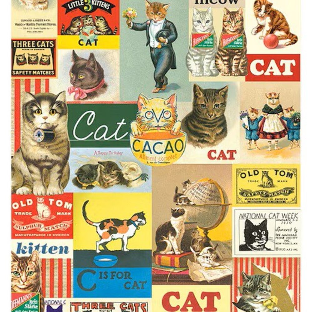 Cats Cavallini Poster – Vintage Cats - 50x70cm - 20x28" Large Poster-Wall Print